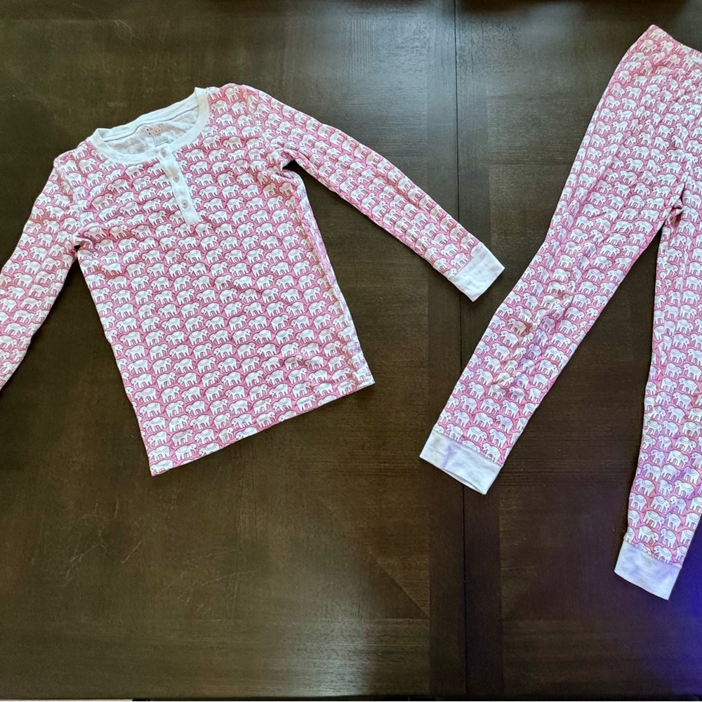 Roller Rabbit Pink Elephant Print Kids Pajamas